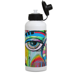 Abstract Eye Painting Water Bottles - Aluminum - 20 oz - White