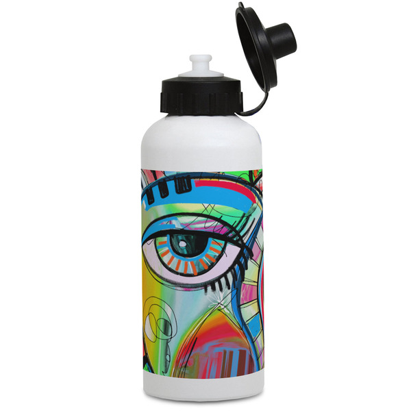 Custom Abstract Eye Painting Water Bottles - Aluminum - 20 oz - White