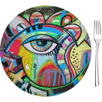 Abstract Eye Painting 8" Glass Appetizer / Dessert Plates - Single or Set