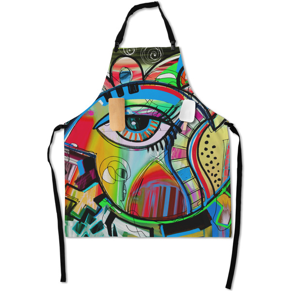 Custom Abstract Eye Painting Apron With Pockets
