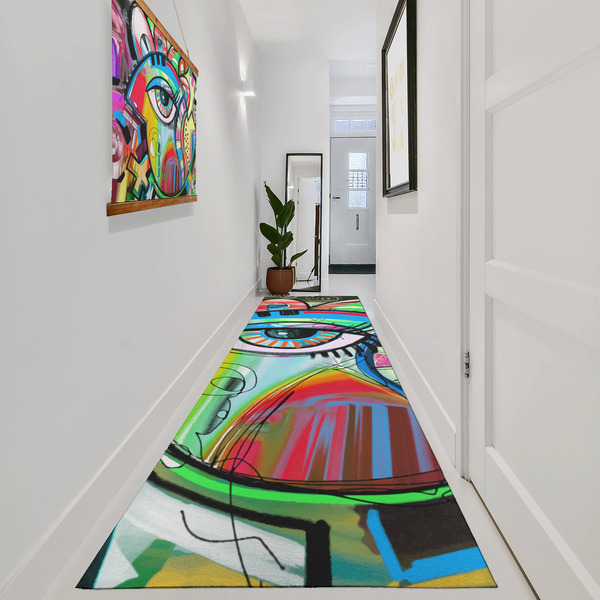 Abstract Eye Painting Area Rug Sizes - In Context (vertical)