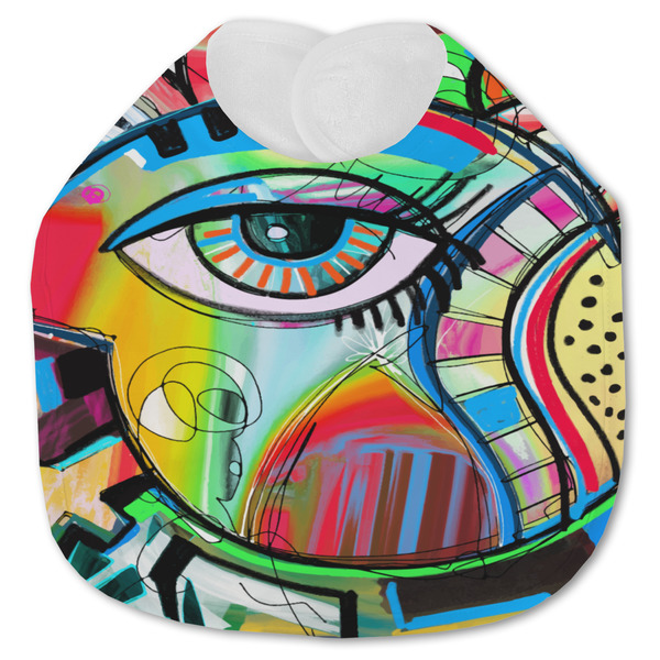 Custom Abstract Eye Painting Jersey Knit Baby Bib