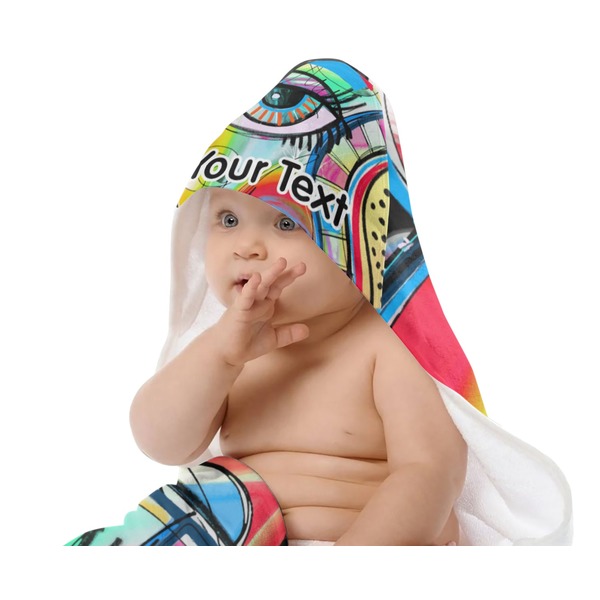 Abstract Eye Painting Baby Hooded Towel on Child