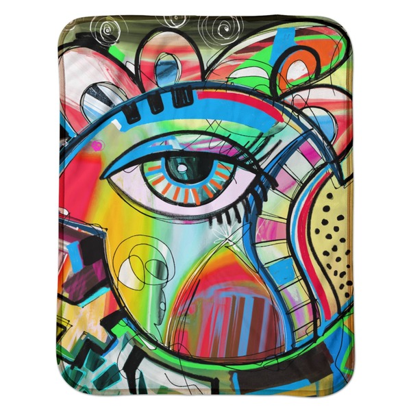 Abstract Eye Painting Baby Sherpa Blanket - Flat