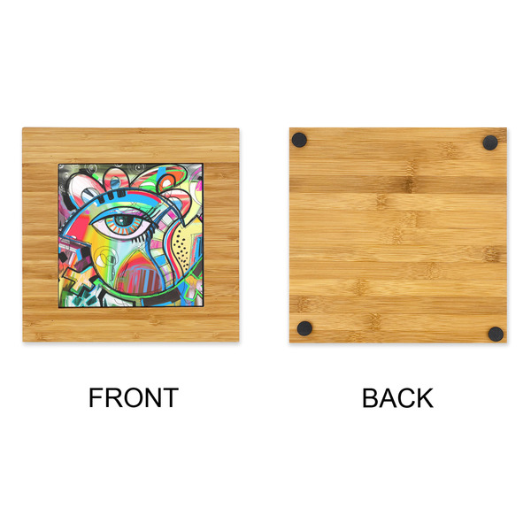 Abstract Eye Painting Bamboo Trivet with 6" Tile - APPROVAL