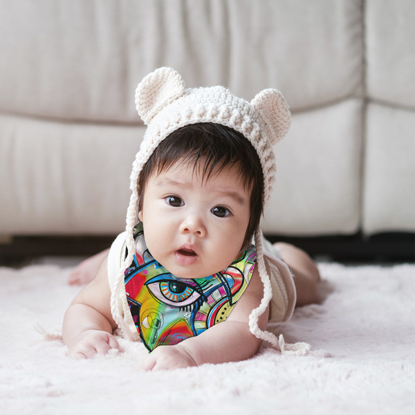 Abstract Eye Painting Bandana Bib - (Lifestyle 2 girl)