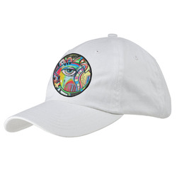 Abstract Eye Painting Baseball Cap - White