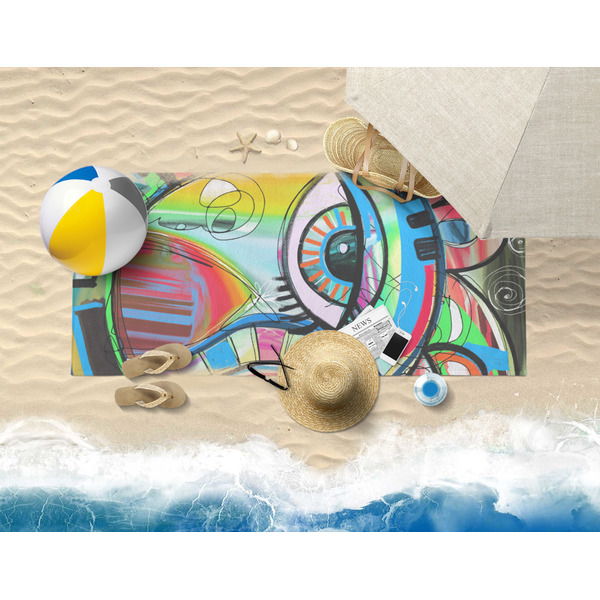 Abstract Eye Painting Beach Towel Lifestyle