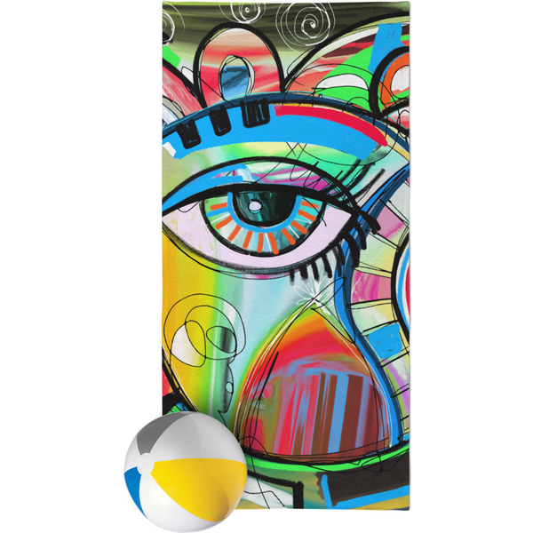 Custom Abstract Eye Painting Beach Towel