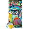 Abstract Eye Painting Beach Towel w/ Beach Ball