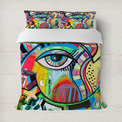 Abstract Eye Painting Duvet Cover Set - Full / Queen