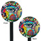 Abstract Eye Painting Black Plastic 5.5" Stir Stick - Double Sided - Round - Front & Back