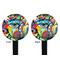 Abstract Eye Painting Black Plastic 7" Stir Stick - Double Sided - Round - Front & Back