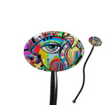 Abstract Eye Painting 7" Oval Plastic Stir Sticks - Black - Single Sided