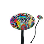 Abstract Eye Painting 7" Oval Plastic Stir Sticks - Black - Double Sided
