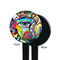 Abstract Eye Painting Black Plastic 7" Stir Stick - Single Sided - Round - Front & Back