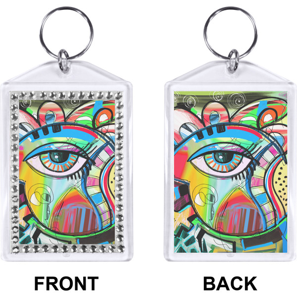 Abstract Eye Painting Bling Keychain (Front + Back)