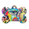 Abstract Eye Painting Bone Shaped Dog ID Tag - Large - Front