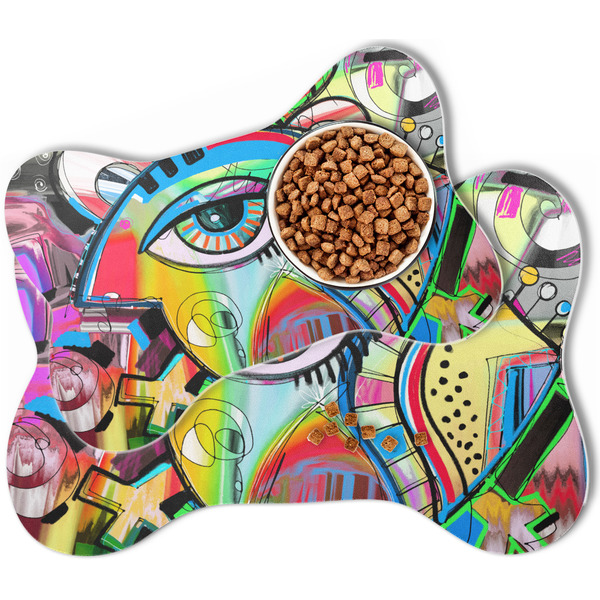 Abstract Eye Painting Bone Shaped Dog Mats - MAIN