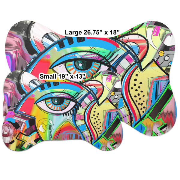 Abstract Eye Painting Bone Shaped Mat Comparison