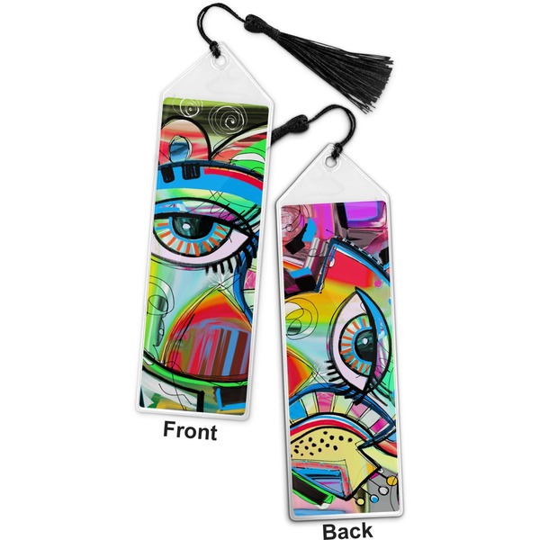 Abstract Eye Painting Bookmark with tassel - Front and Back
