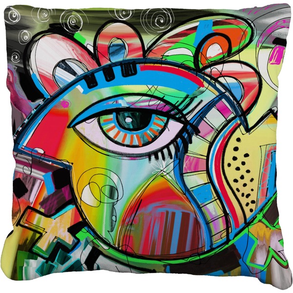 Custom Abstract Eye Painting Faux-Linen Throw Pillow 16"
