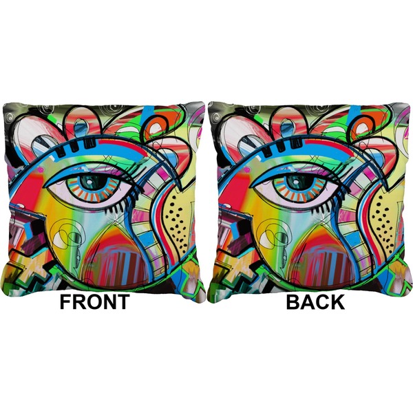 Abstract Eye Painting Burlap Pillow Approval