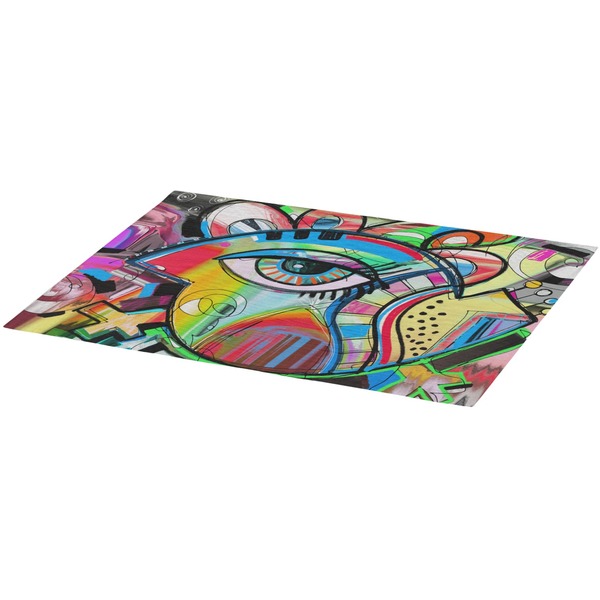 Abstract Eye Painting Burlap Placemat (Angle View)