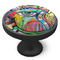 Abstract Eye Painting Cabinet Knob - Black - Side