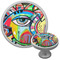 Abstract Eye Painting Cabinet Knob - Nickel - Multi Angle