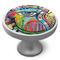 Abstract Eye Painting Cabinet Knob - Nickel - Side