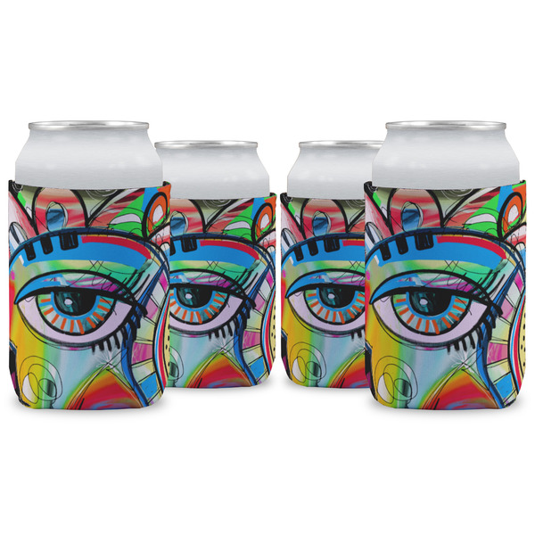 Custom Abstract Eye Painting Can Cooler (12 oz) - Set of 4