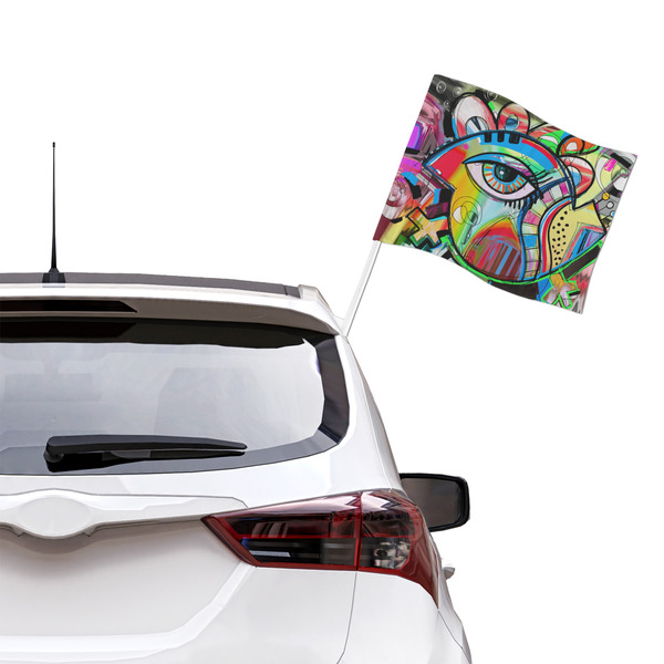 Abstract Eye Painting Car Flag - Large - LIFESTYLE