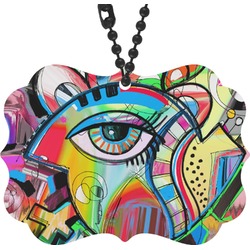 Abstract Eye Painting Rear View Mirror Decor