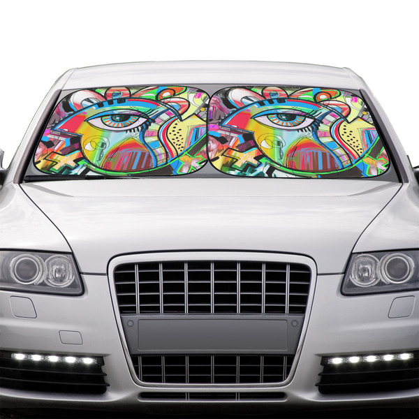 Abstract Eye Painting Car Sun Shades - IN CONTEXT