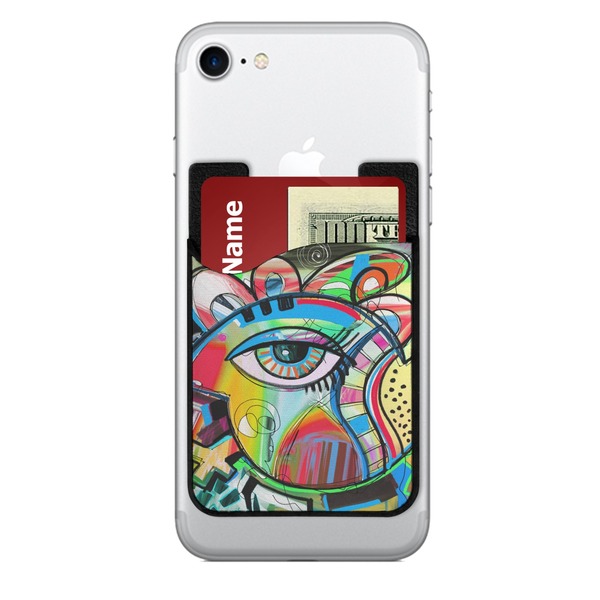 Custom Abstract Eye Painting 2-in-1 Cell Phone Credit Card Holder & Screen Cleaner