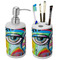 Abstract Eye Painting Ceramic Bathroom Accessories