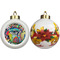 Abstract Eye Painting Ceramic Christmas Ornament - Poinsettias (APPROVAL)