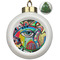 Abstract Eye Painting Ceramic Christmas Ornament - Xmas Tree (Front View)