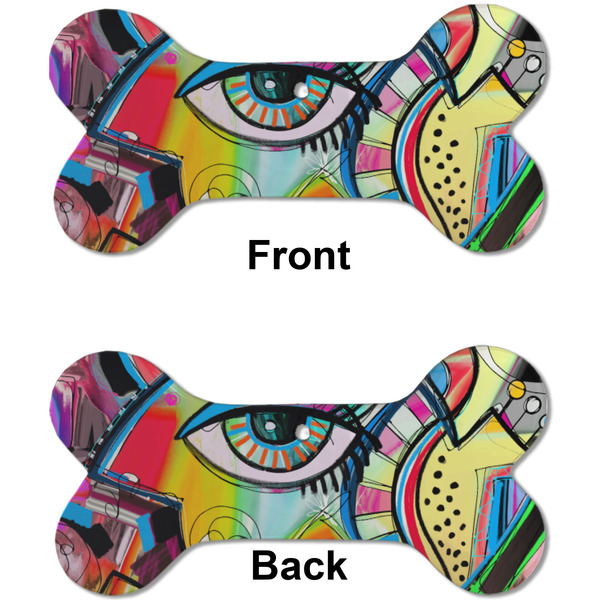 Abstract Eye Painting Ceramic Flat Ornament - Bone Front & Back (APPROVAL)