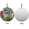 Abstract Eye Painting Ceramic Flat Ornament - Circle Front & Back (APPROVAL)