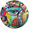 Abstract Eye Painting Ceramic Flat Ornament - Circle (Front)