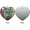Abstract Eye Painting Ceramic Flat Ornament - Heart Front & Back (APPROVAL)