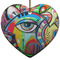 Abstract Eye Painting Ceramic Flat Ornament - Heart (Front)