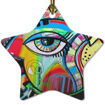 Abstract Eye Painting Star Ceramic Ornament