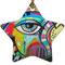 Abstract Eye Painting Star Ceramic Ornament