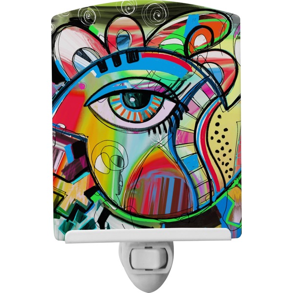 Custom Abstract Eye Painting Ceramic Night Light