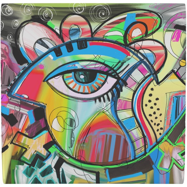 Custom Abstract Eye Painting Ceramic Tile Hot Pad