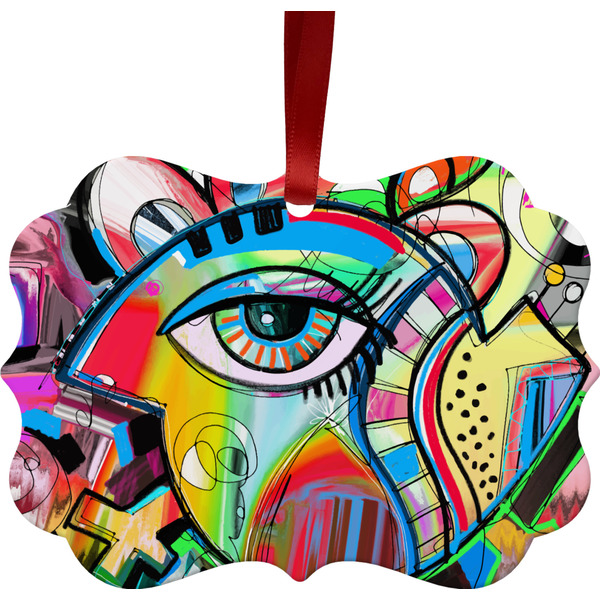 Custom Abstract Eye Painting Metal Frame Ornament - Double Sided