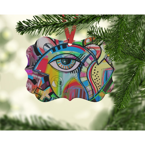 Abstract Eye Painting Christmas Ornament (On Tree)